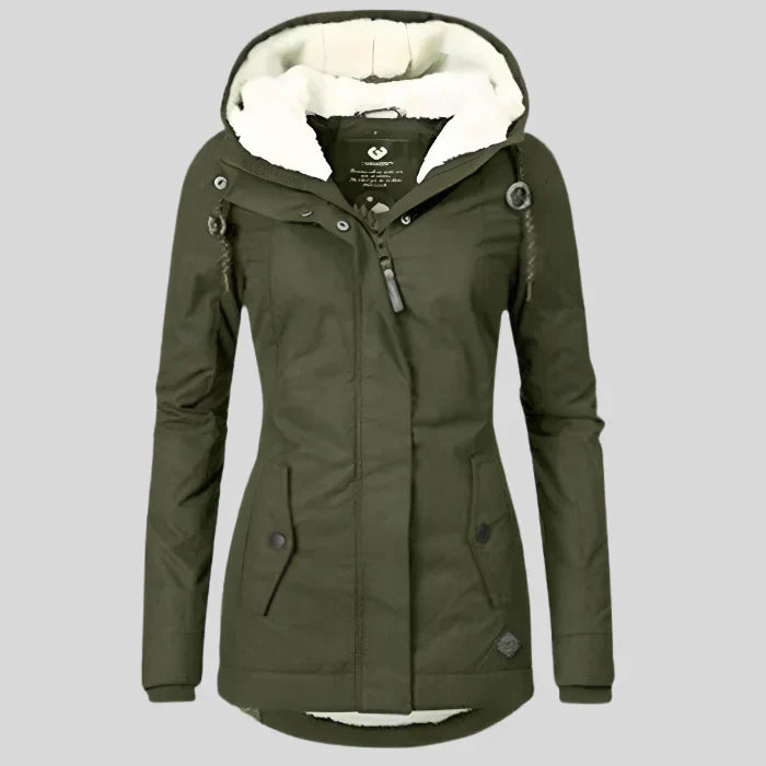 Veste d'hiver imperméable femme capuche chaude