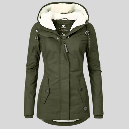 Veste d'hiver pour femme avec capuche et isolation polaire