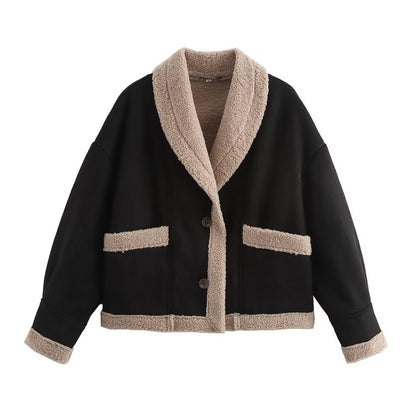 Manteau d'hiver femme col revers