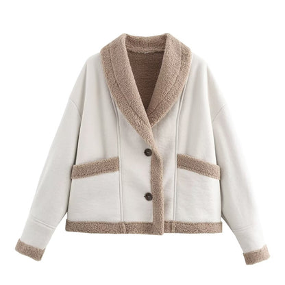 Manteau d'hiver femme col revers