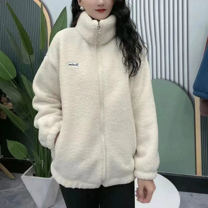 Veste teddy mode coupe décontractée