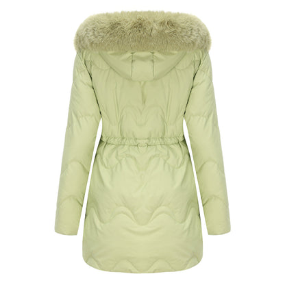 Winterjacke Warm Damen Kapuze Reißverschluss - IdealeKleiden