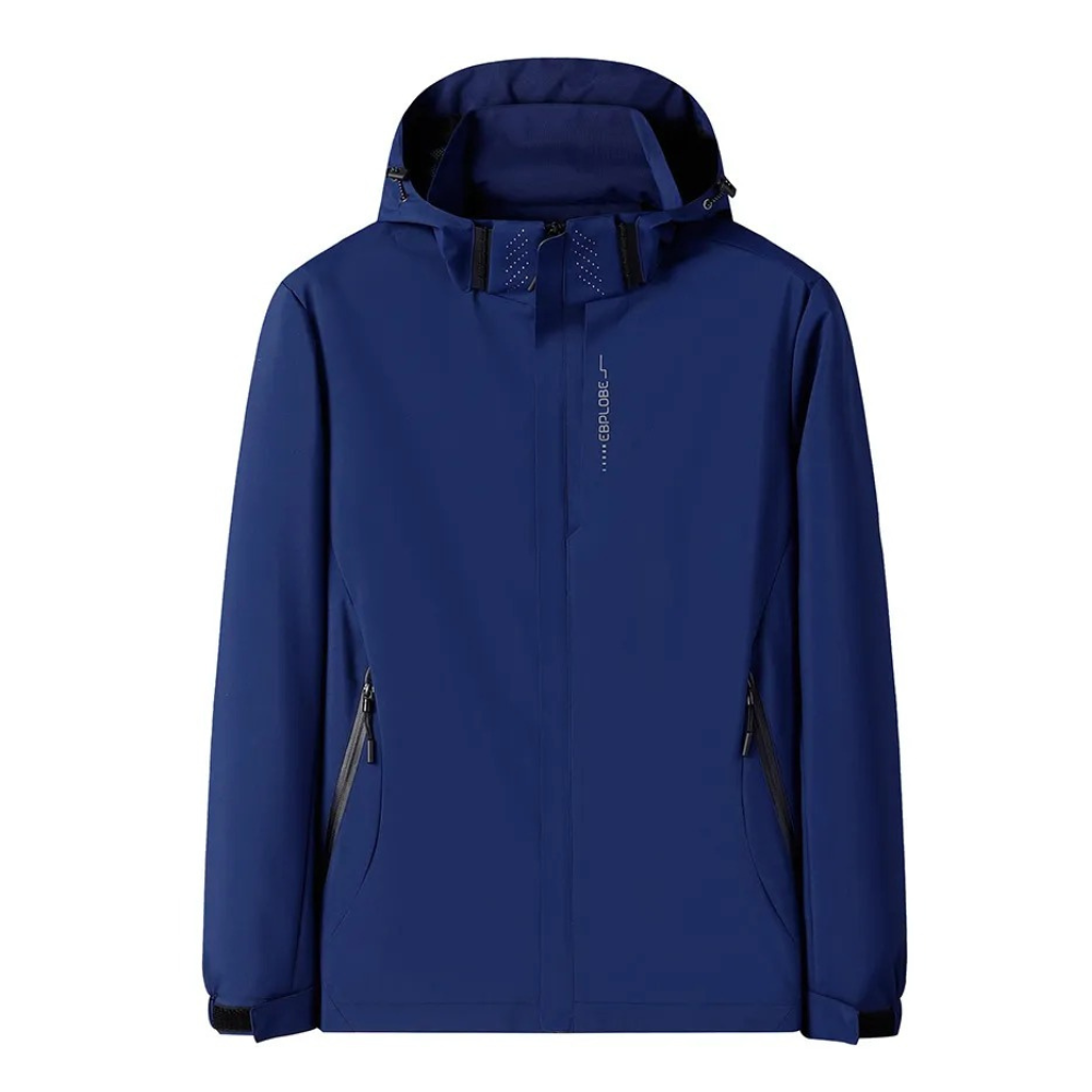 Coupe-vent bleu à capuche imperméable pour homme