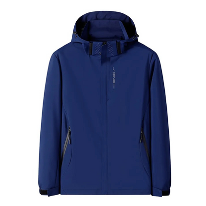 Coupe-vent bleu à capuche imperméable pour homme