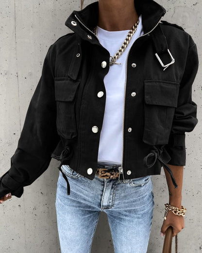 Veste Courte Décontractée Femme Style Utility Moderne
