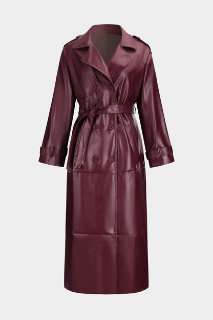 Trench-coat moderne en similicuir Élégant et robuste