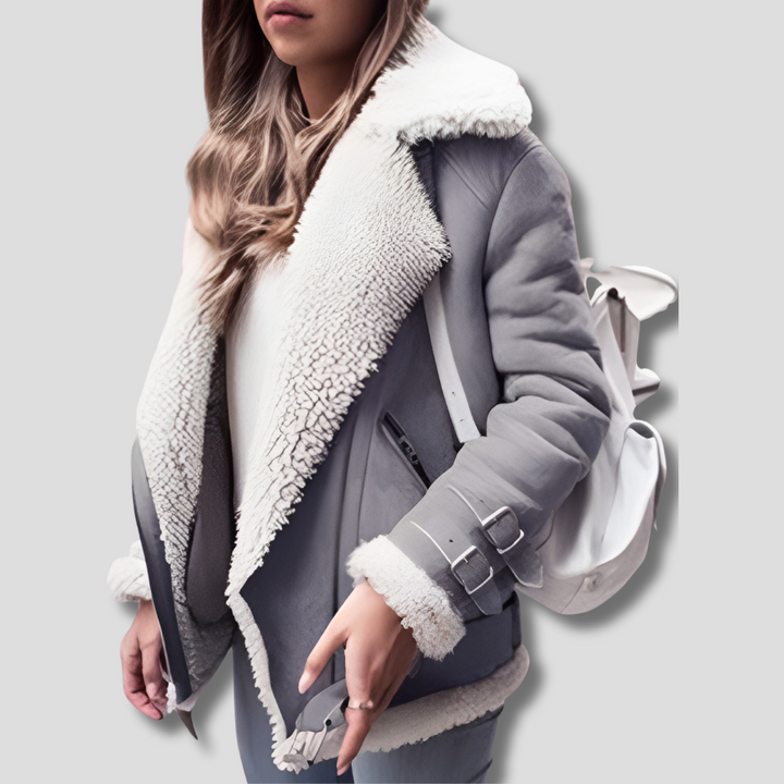 Blouson en cuir femme style aviateur