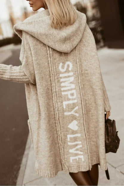 Cardigan doux à capuche pour femme
