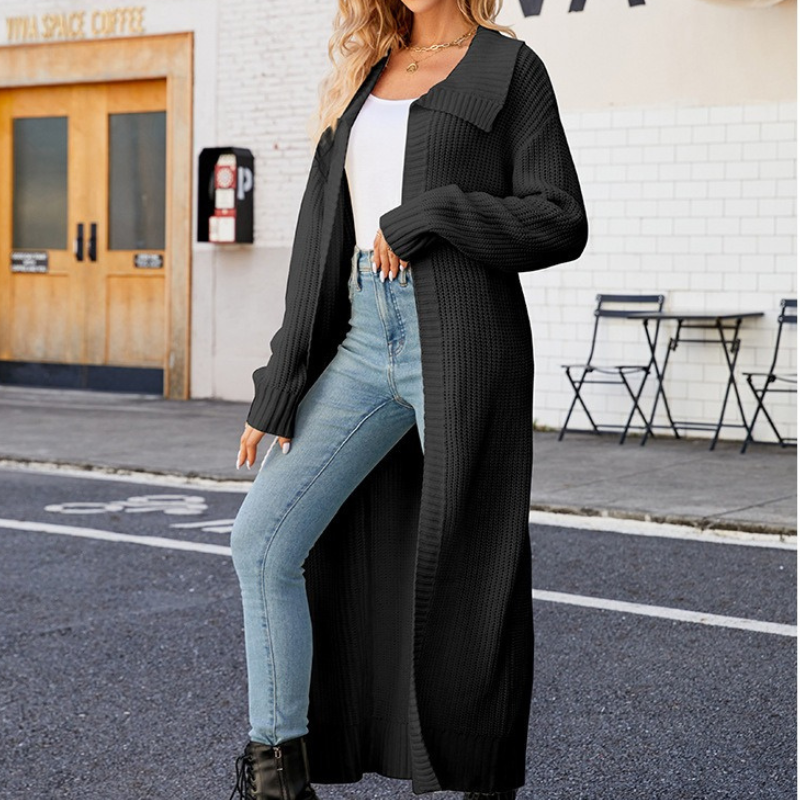 Elegante Damen Maxi-Jacke Langärmlig - IdealeKleiden