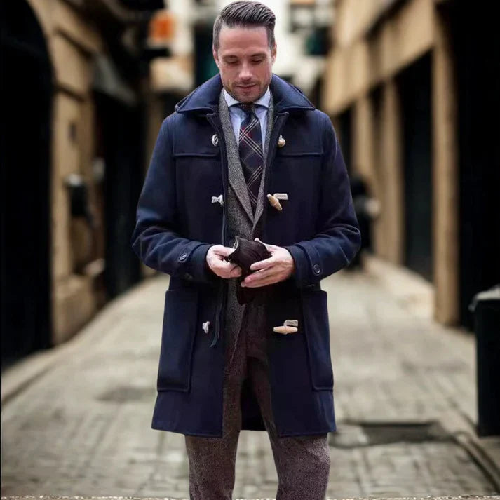 Trench-coat homme en laine classique à capuche