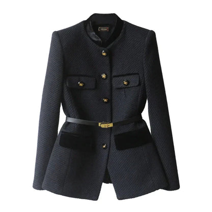 Manteau classique en laine pour femme Longueur élégante
