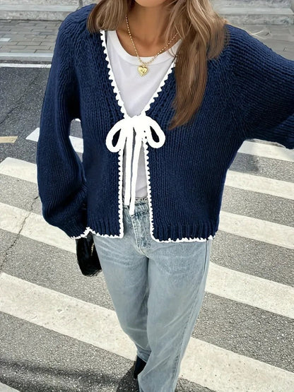 Cardigan en maille élégant à col en V pour femmes