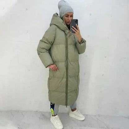 Manteau d'Hiver Femme Long et Chaud Élégant