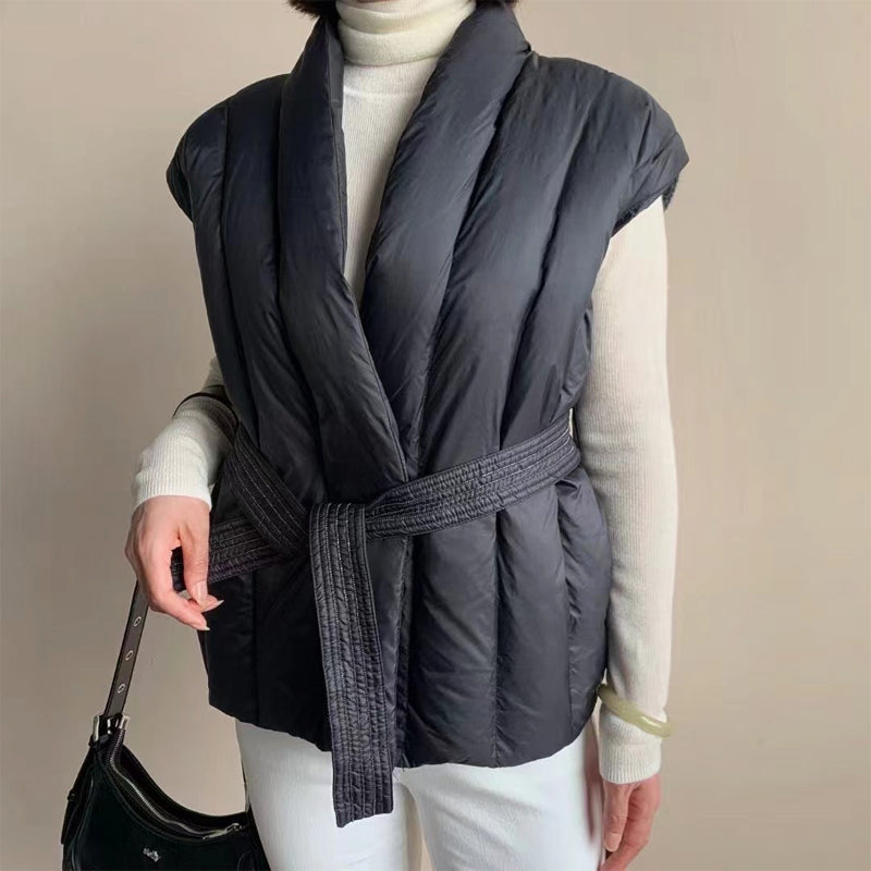 Doudoune stylée pour femme avec ceinture