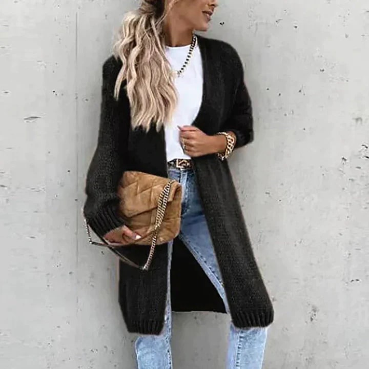 Long gilet en maille oversize pour femme