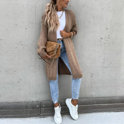 Long gilet en maille oversize pour femme
