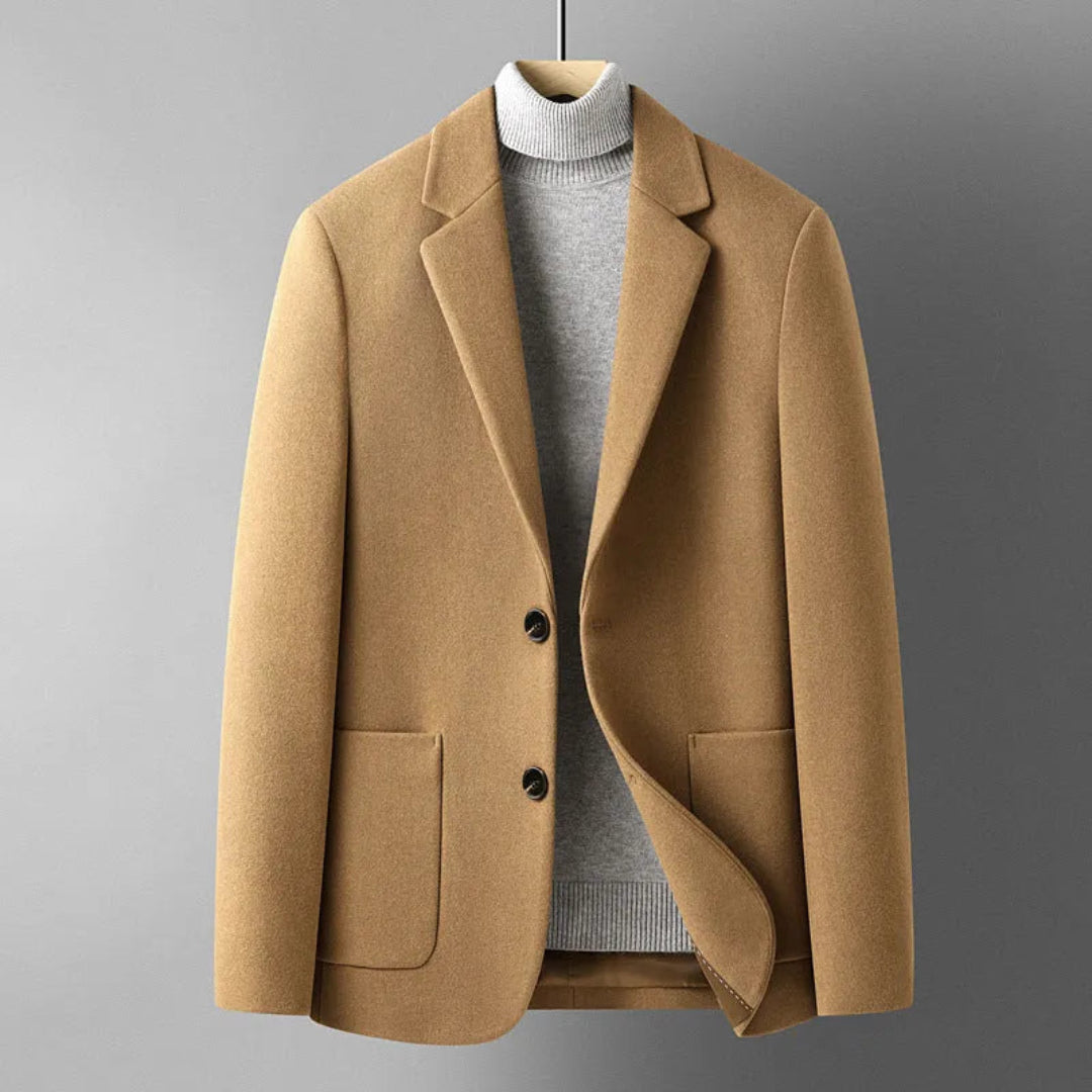 Manteau en laine pour homme deux boutons élégant