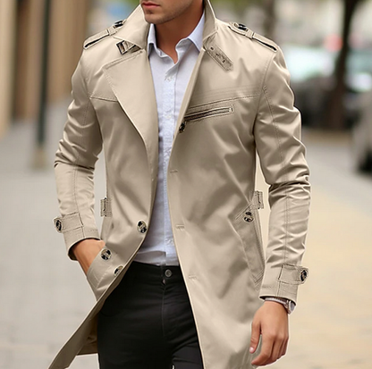 Herren Wintermantel Modern Schwarz - IdealeKleiden