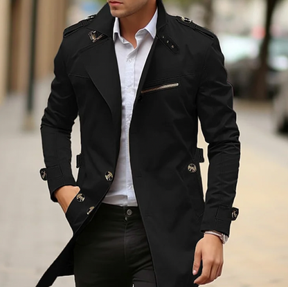 Manteau d'hiver moderne noir pour homme
