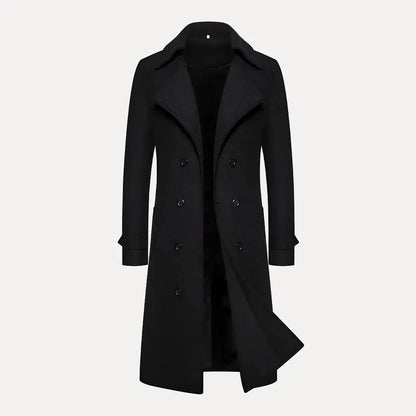 Trench-coat classique double boutonnage en laine