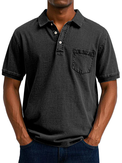 Polo homme rétro poche poitrine