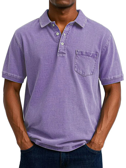 Polo homme rétro poche poitrine