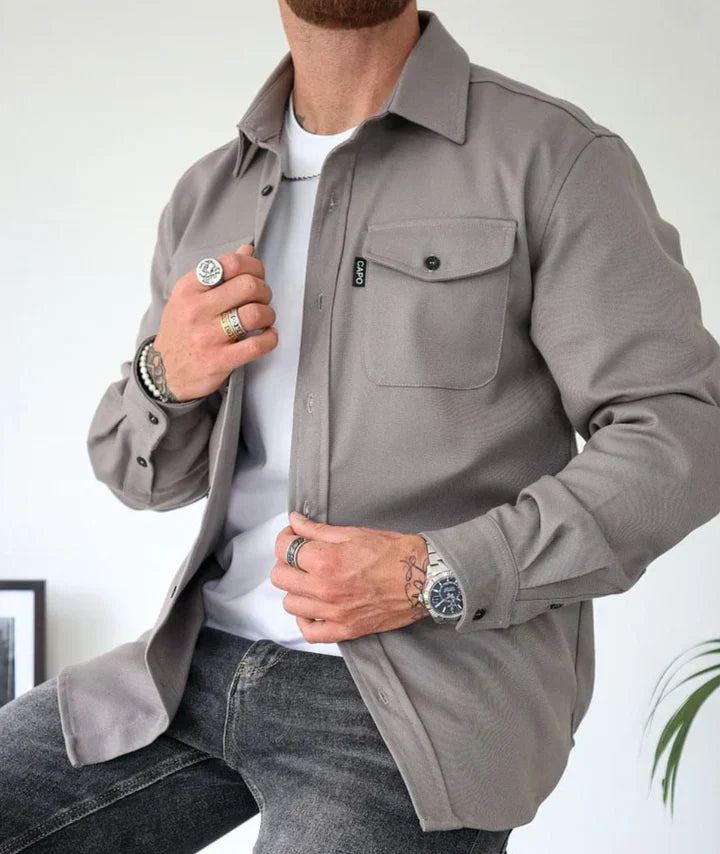 Chemise Homme Manches Longues Avec Poches Coupe Slim Moderne