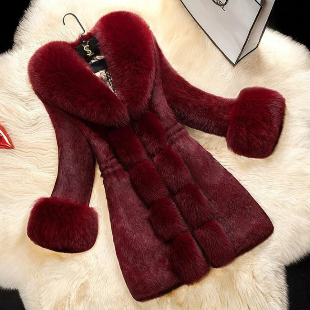 Manteau d'hiver femme aspect fourrure élégant