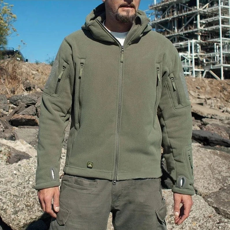 Herren Fleecejacke Taktisch Schwarz - IdealeKleiden