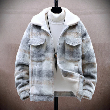 Veste écossaise élégante avec intérieur chaud en polaire