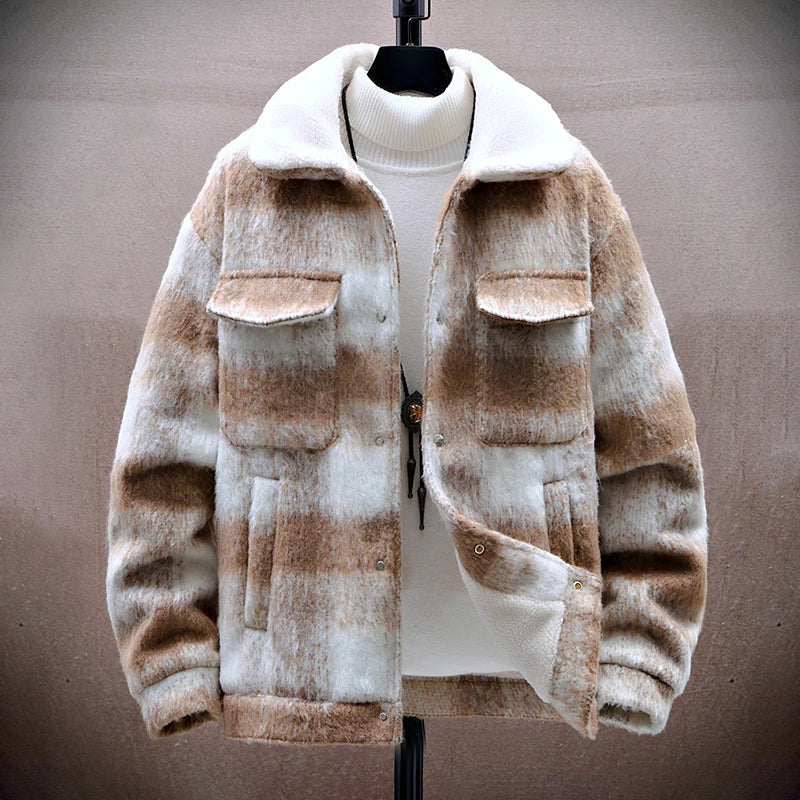 Veste écossaise élégante avec intérieur chaud en polaire