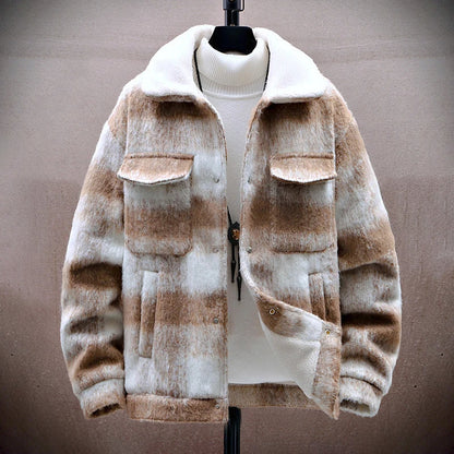 Veste écossaise élégante avec intérieur chaud en polaire