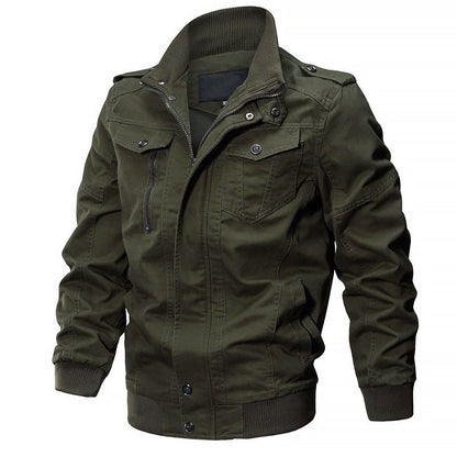 Blouson bombardier militaire en coton zippé moderne