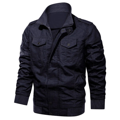 Blouson bombardier militaire en coton zippé moderne