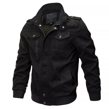 Blouson bombardier militaire en coton zippé moderne
