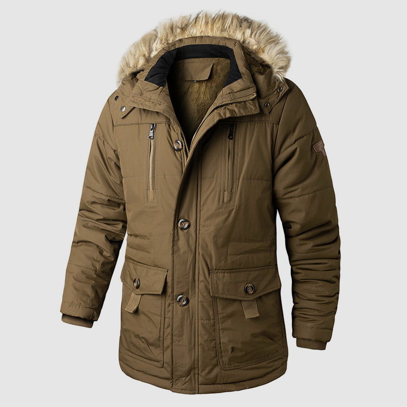 Parka d'extérieur chaud avec capuche amovible