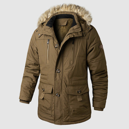 Parka d'extérieur chaud avec capuche amovible