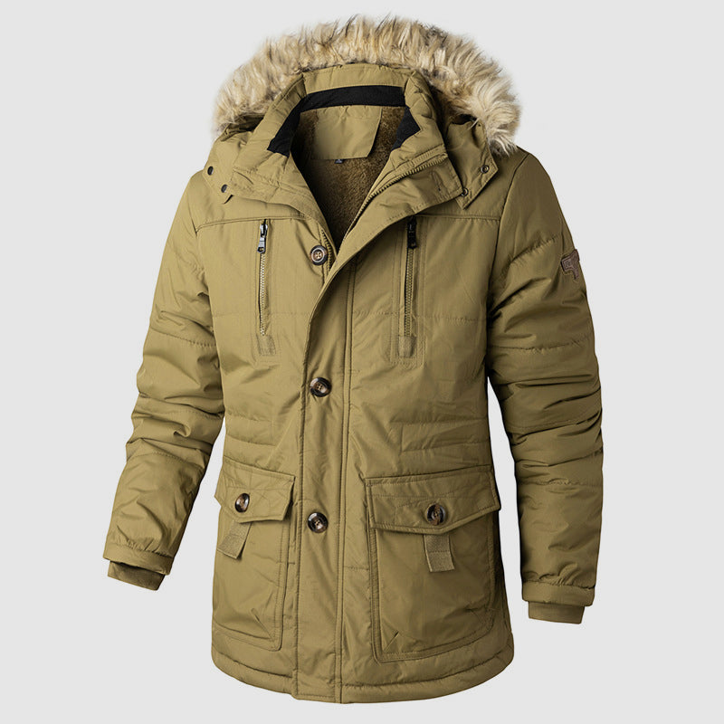 Parka d'extérieur chaud avec capuche amovible