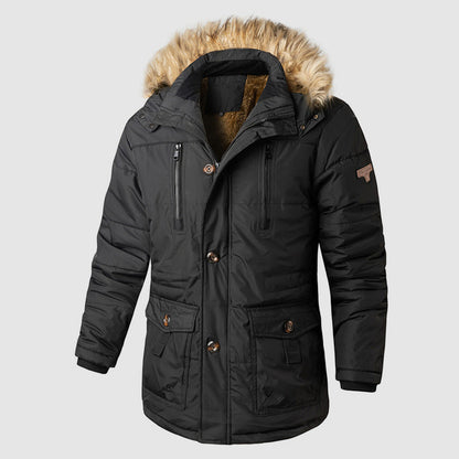 Parka d'extérieur chaud avec capuche amovible
