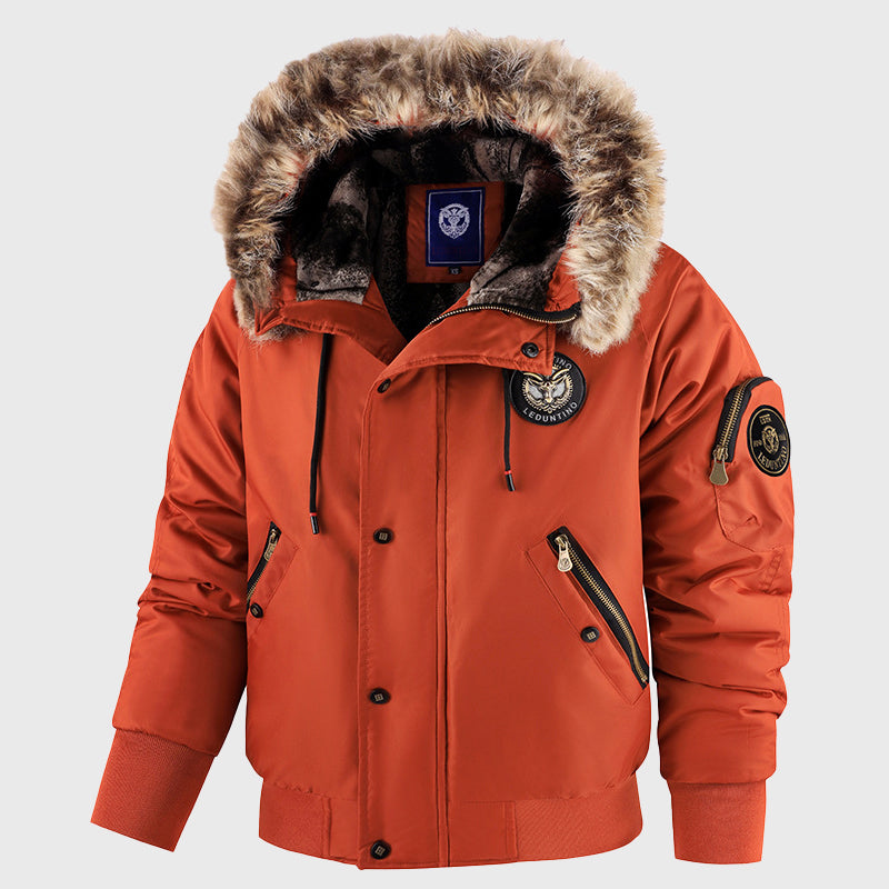 Veste d'hiver chaude avec capuche en fourrure