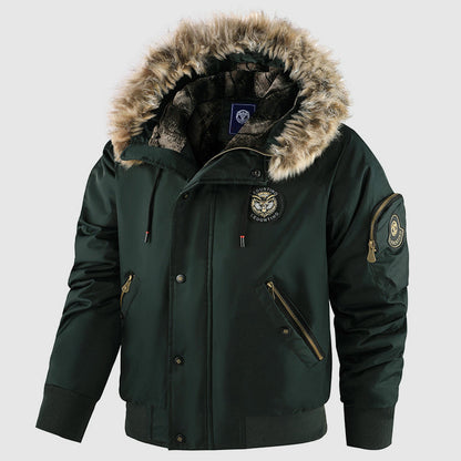 Veste d'hiver chaude avec capuche en fourrure