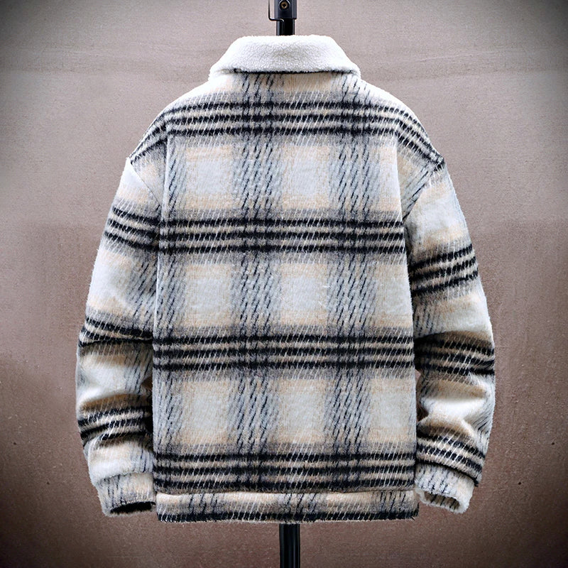 Warmes Winterjacke Plaid Fleece Innenfutter - IdealeKleiden