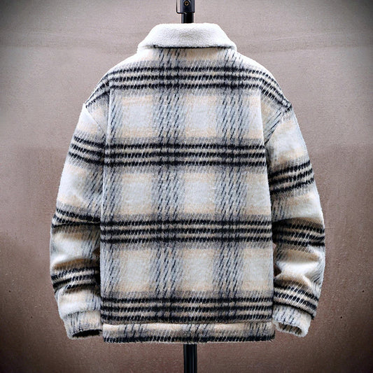 Warmes Winterjacke Plaid Fleece Innenfutter - IdealeKleiden