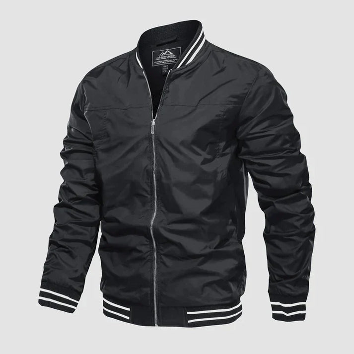 Veste légère avec fermeture éclair et style bicolore