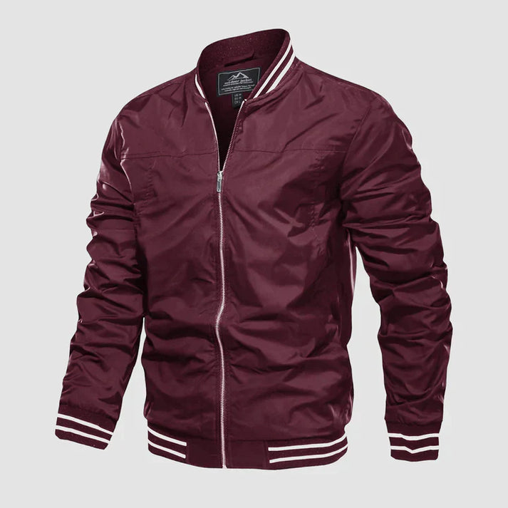 Veste légère avec fermeture éclair et style bicolore