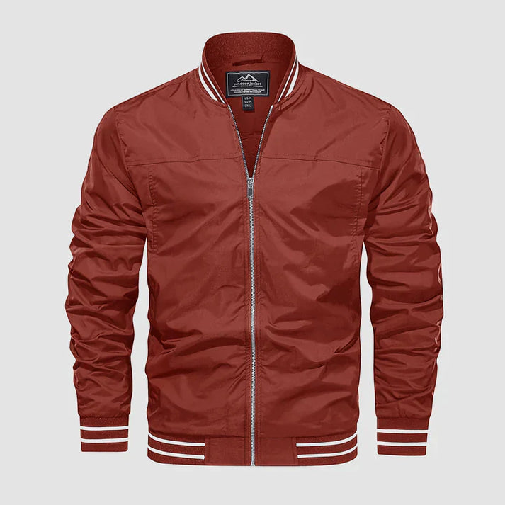 Veste légère avec fermeture éclair et style bicolore