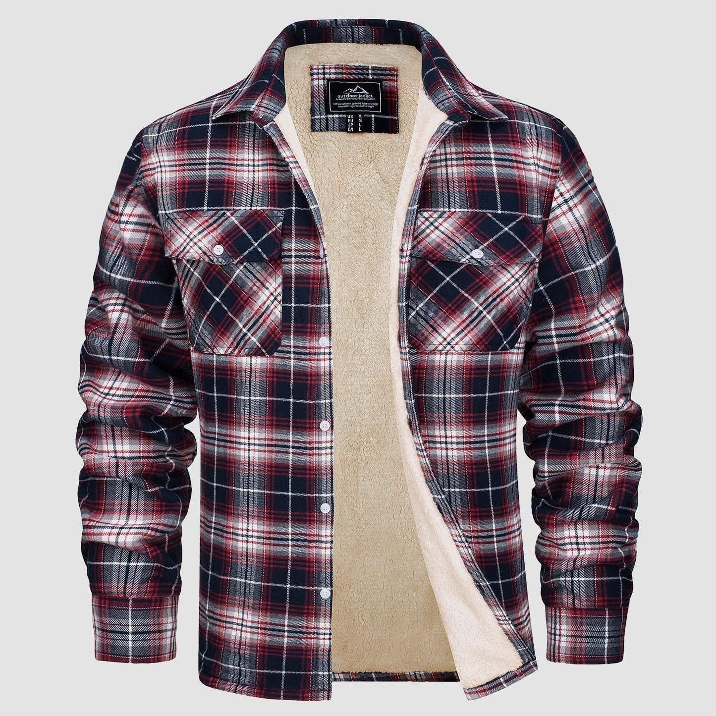 Veste à carreaux doublée pour femme
