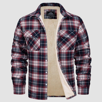 Veste à carreaux doublée pour femme