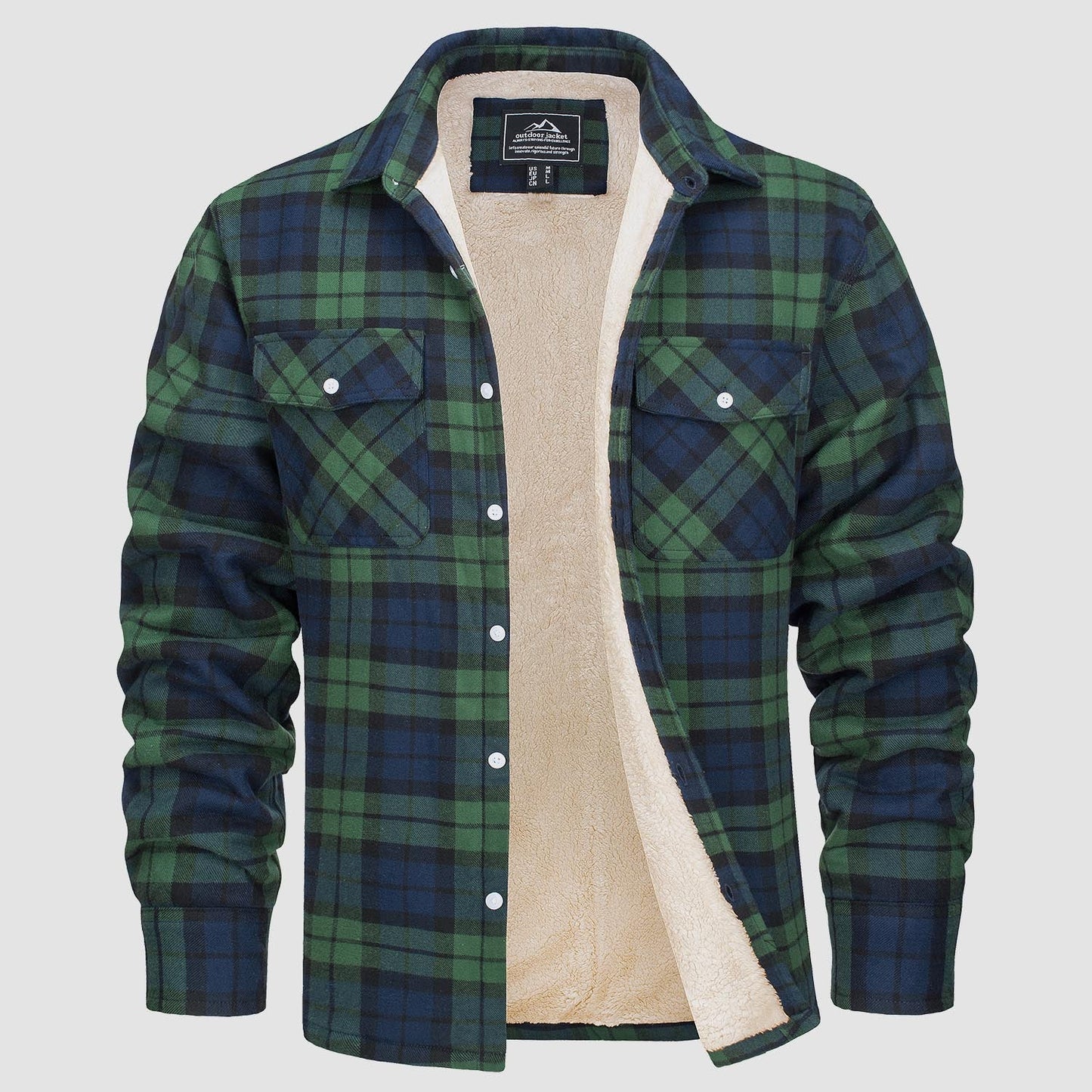 Veste à carreaux doublée pour femme