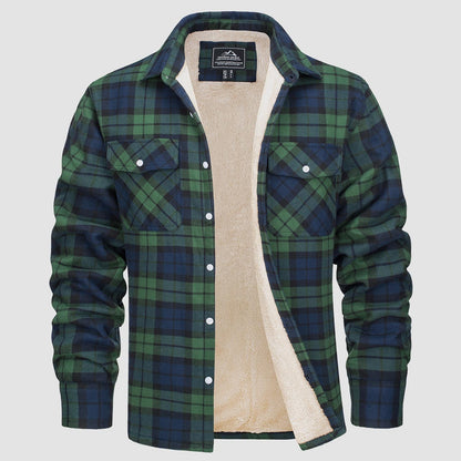 Veste à carreaux doublée pour femme